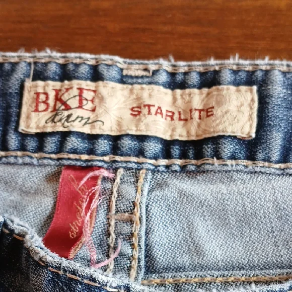 BKE Denim Starlite Blue Flare & Wide Leg Jeans with Distressed Details - Picture 2 of 15